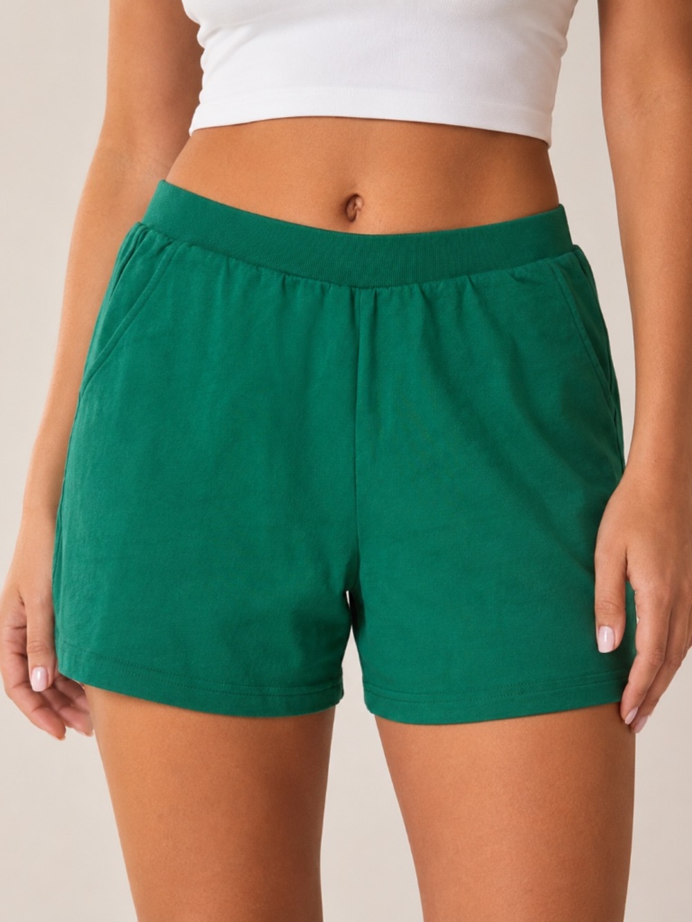 Boho green 100% cotton sweatshorts NWT
